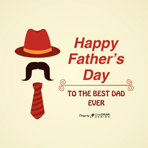 Fathers Day Background with Hat and Tie