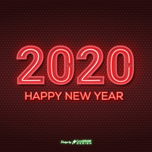 New Year 2020 Neon Glow Texture Background