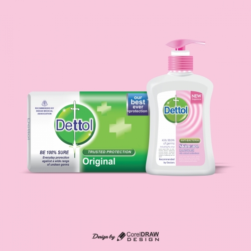 Dettol Soap and Sanitizer packet Design