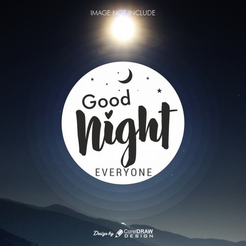 Good Night Wish Lettering Background