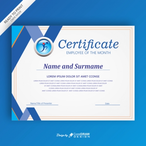 Certificate of Appreciation Template in Blue
