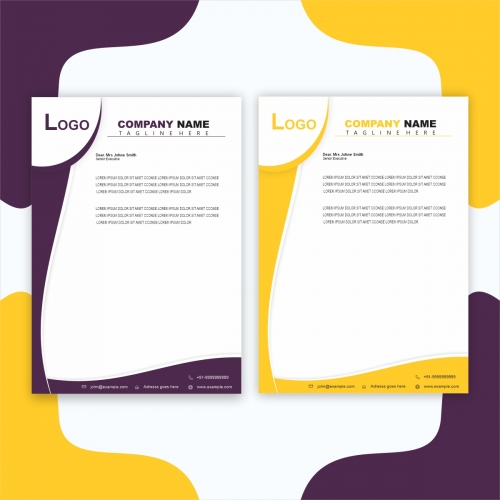 Abstract business letterhead template