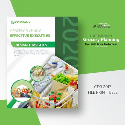 Grocery Planning Flyer With Green Background