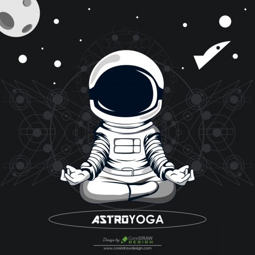 Astroyoga Handdrawn Illustration Stock Vector
