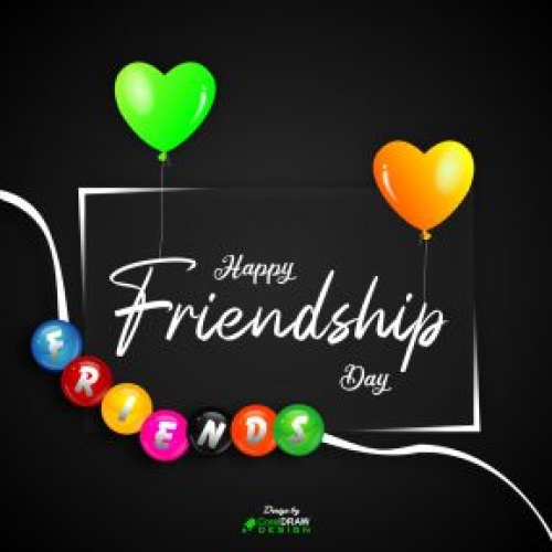 Friendship Day Background With Watercolor Balloon Free Vector