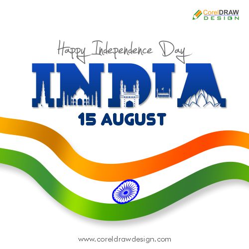 Happy Independence Day Poster With India Flag