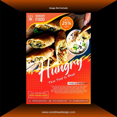 Hungry Vegetable Spring Rolls Flyer Design Vector, Template