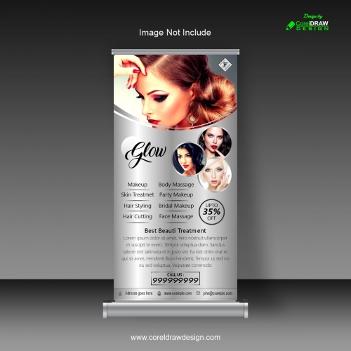 Roll-up Banner Glow Beauty Salon Design