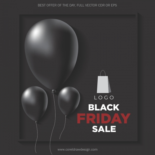 Black Friday Sale Instagram poster with Balloons