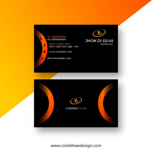 Corporate Orange And Black Business Card