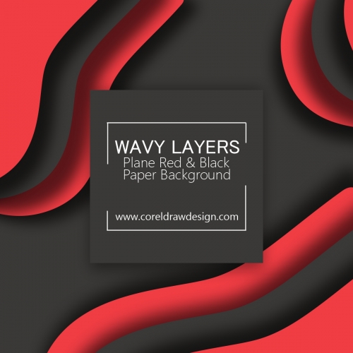 Wavy Layers Plane Red & Black Paper Background