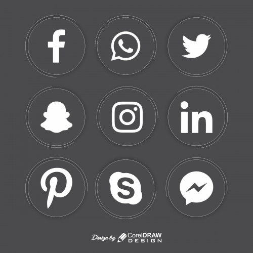 Social Media logo Black CDR or EPS vector