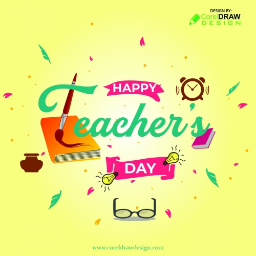 Happy Teachers Day Lettering Design
