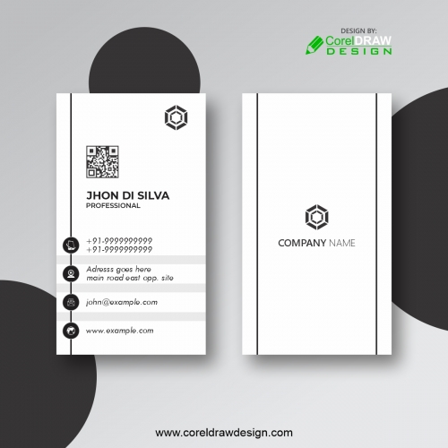 Corporate Business Card Black & White Template Design