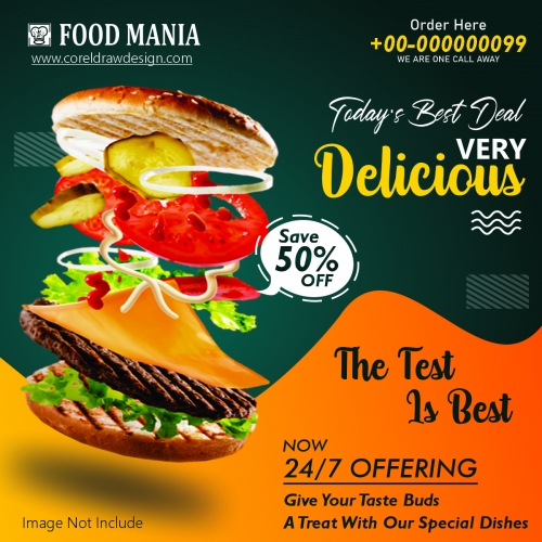 Delicious Burger Food Banner Template Design