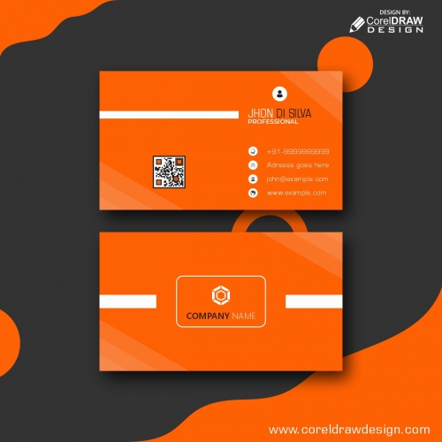 Minimalist Orange Business Card Mockup Design