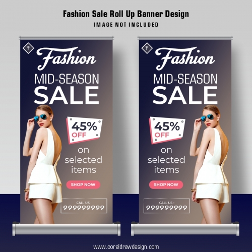 Fashion Sale Roll Up Banner Design 