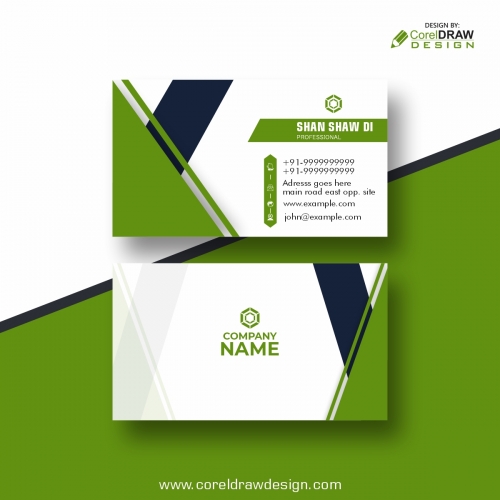 Corporate Green & Blue Business Card