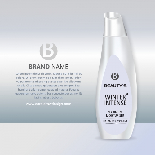 Cosmetic Bottle Product Ad Vector Background Mock Up