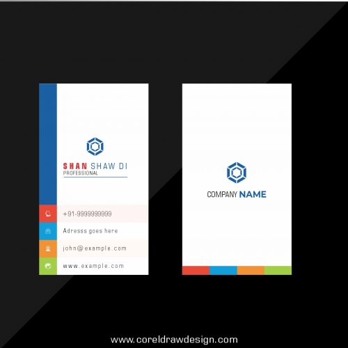 Flat Abstract Business Card Template Free Vector