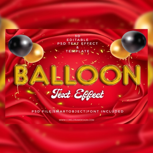 3d Celebration Balloon Text Effect