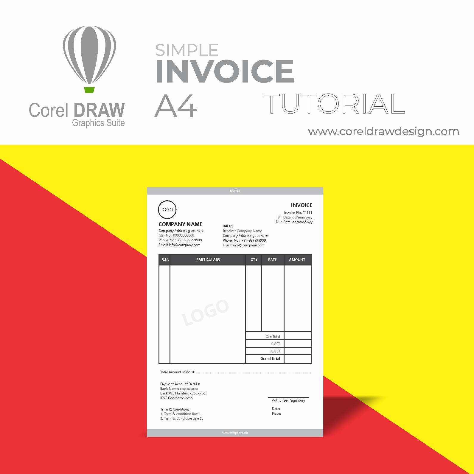 Make invoice design on Coreldraw for Beginners