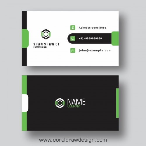 Green & Black elegant corporate card Free Vector