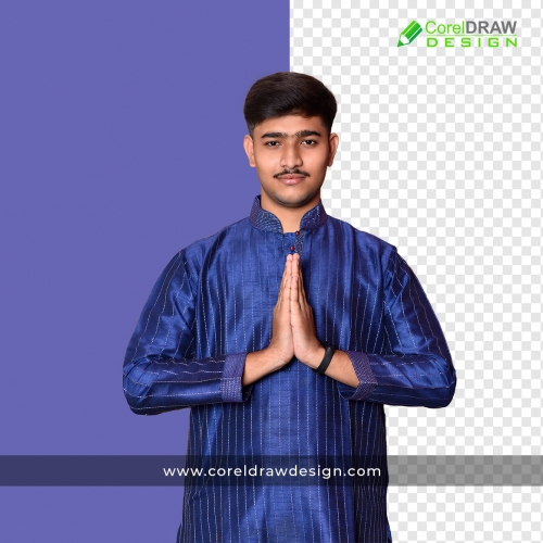 Young Indian Boy Namaste 4k Png Stock Image