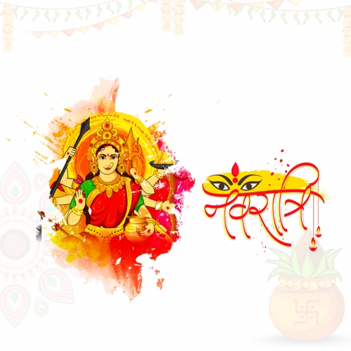 Happy Navratri Goddess Durga Avatar Illustration
