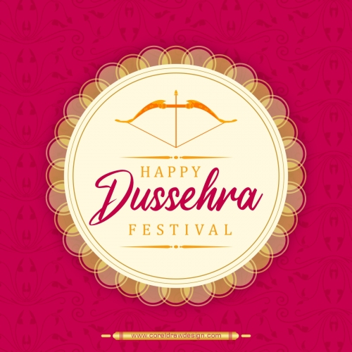 Decorative Happy Dusshera Festival Wishes Card Free Vector