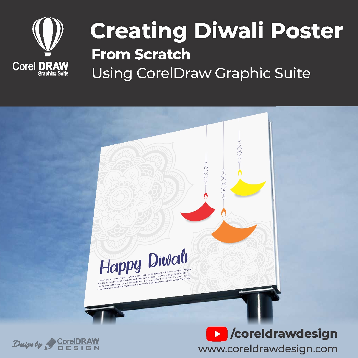 Creating From Scratch Creative Diwali Poster Digital Graphics Tutorial Coreldraw for Beginner