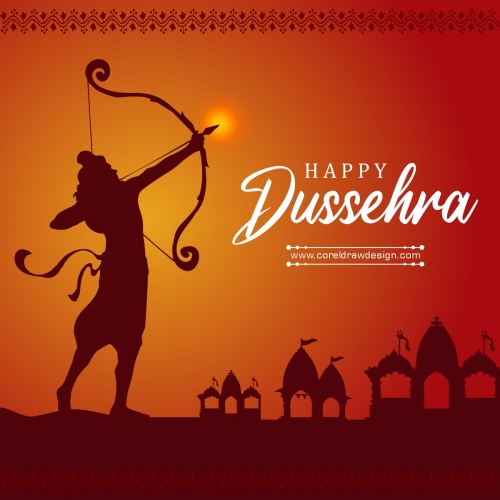 Happy Dussehra Celebration God Rama Premium Vector