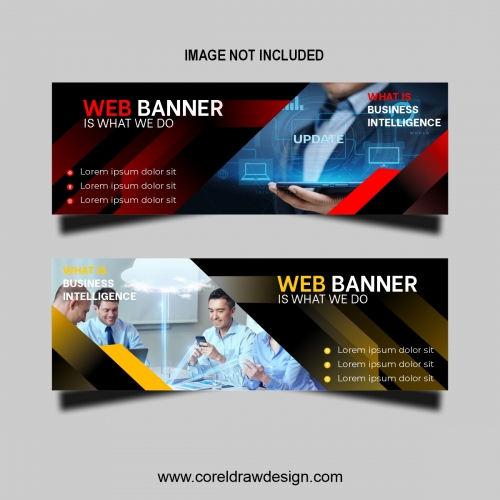 Web Banner AD Design In Flat Style Free