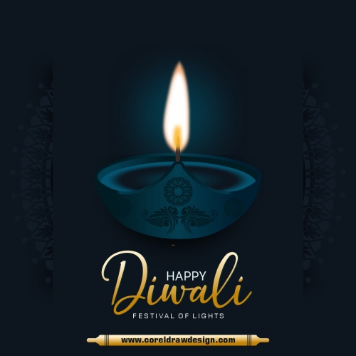 Happy Diwali With Mandala Colorful Premium Design