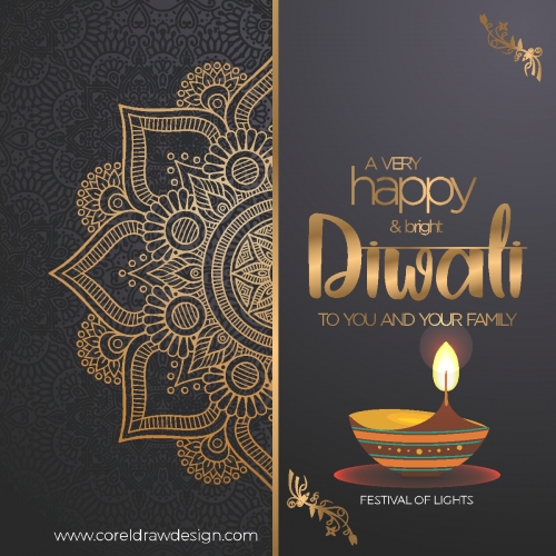 Happy Diwali Greetings with luxury background
