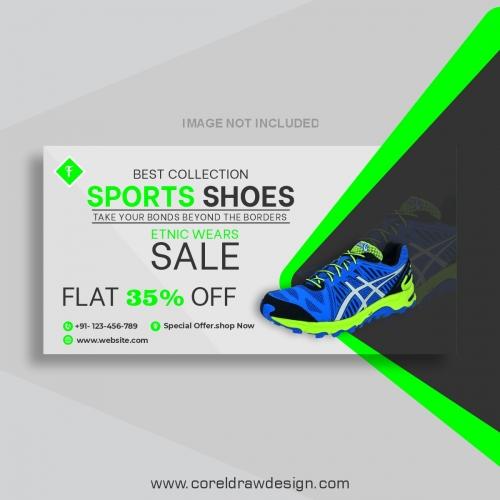 Running Shoes Banner Template Free Vector