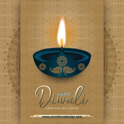 Happy diwali religious festival greeting background Premium Vector