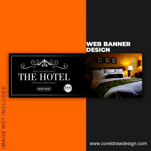 Web Banner Hotel Booking Template Design