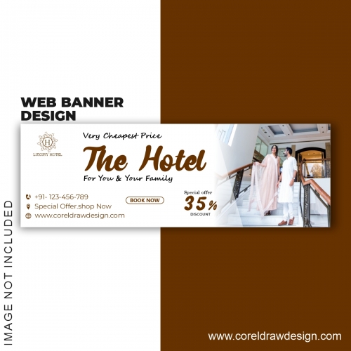 Hotel Booking Web Banner Template Design Premium Vector