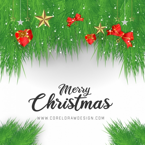 Beautiful Christmas Card With Cute Elements Free Vector