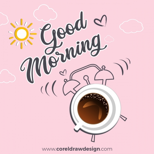 Beautiful Good Morning Lettering Background Free Vector
