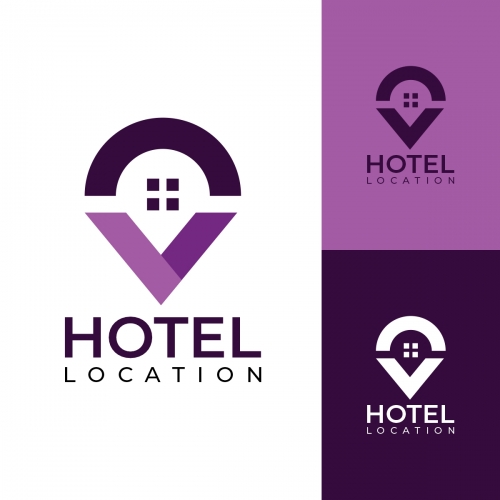 Hotel Location Vector Icon Logo Design for Free