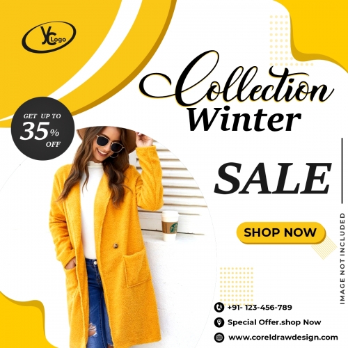 Winter Sale Banner Fashion Vector Design 
