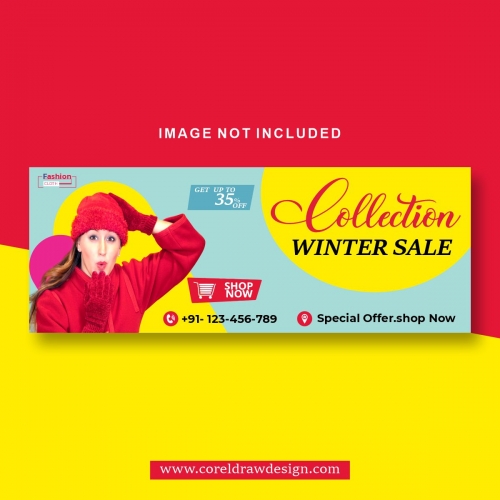 Banner Template With Winter Sales Free Cdr Vector