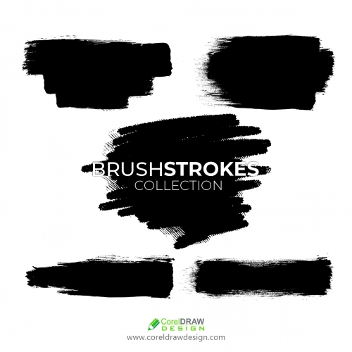Black Hand Painted Brush Strokes Free Vector