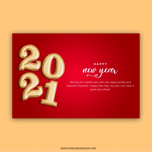 2021 NEW YEAR WISHES LETTERING BANNER OR CARD