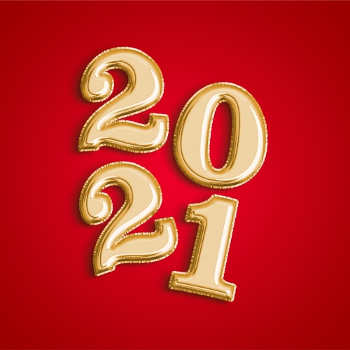 2021 NEW YEAR  LETTERING  CARD