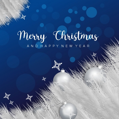 Elegant Christmas Background With Realistic Decoration Free Vector