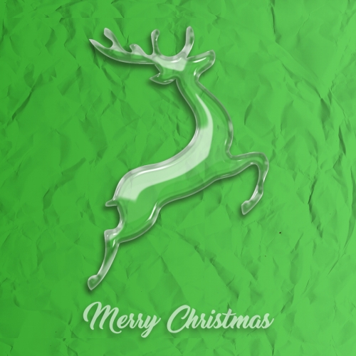 Christmas Reindeer in Glass Style in JPEG & PNG