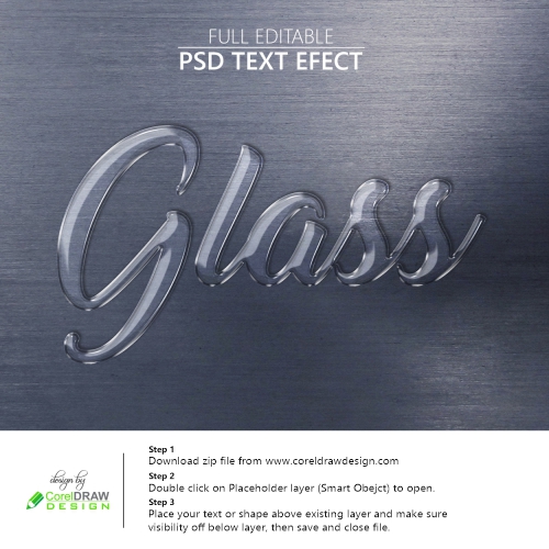 Glass Effect on Text or Shape Mockup Template Free Psd